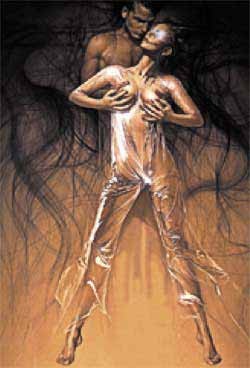 Inkub zabawiający się z kobietą