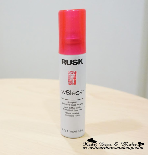 RUSK W8less Plus Shaping and Control Hairspray-Extra Strong Hold review india, Fab Bag Vellvette Bag december review products india