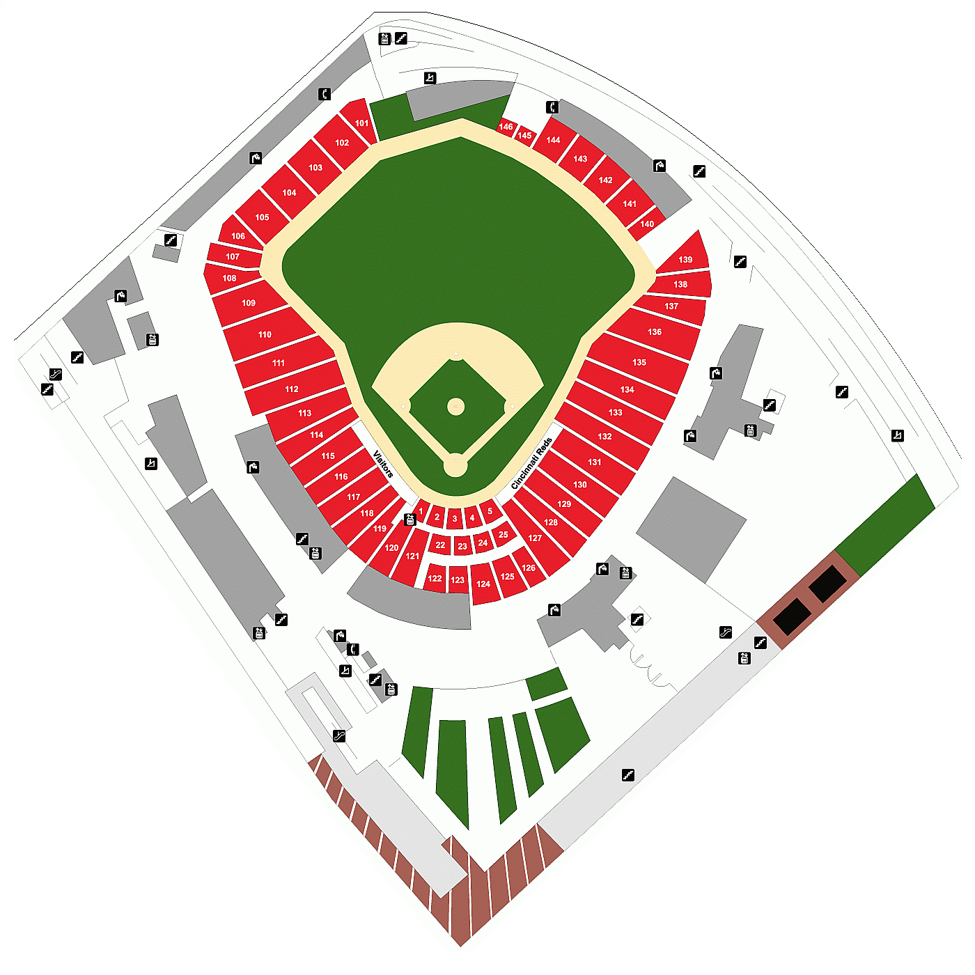 Great American Ballpark Seating Chart Rows - Ball Choices