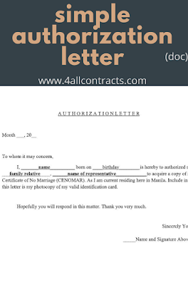 simple authorization letter - doc