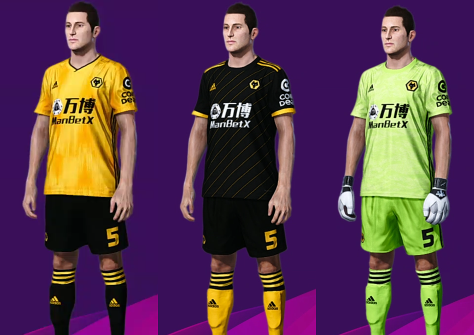 Wolverhampton Wanderers 2019-20 Home, Away and Goalkeeper kits