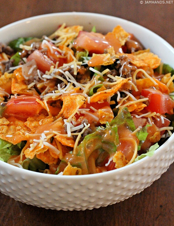 Doritos Taco Salad with Homemade French Dressing