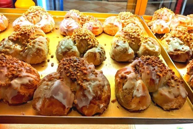 What to eat in Poznan: Rogal; a frosted nutty croissant