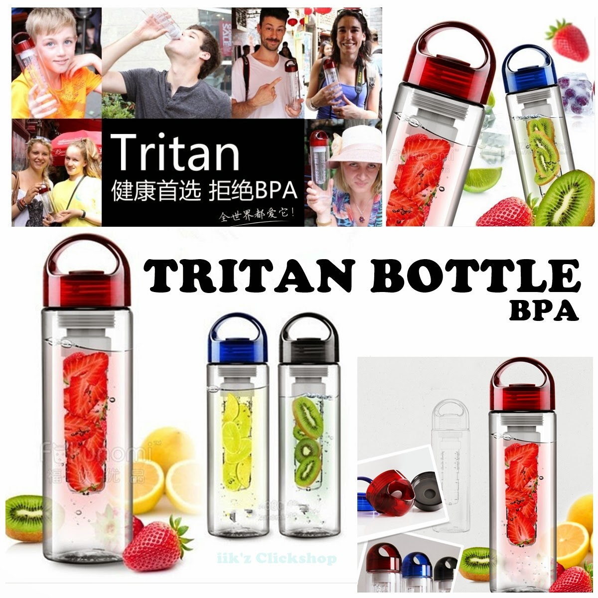 Beauty and Healthy Shop ORIGINAL TRITAN BOTTLE BPA FREE INFUSED BOTTLE