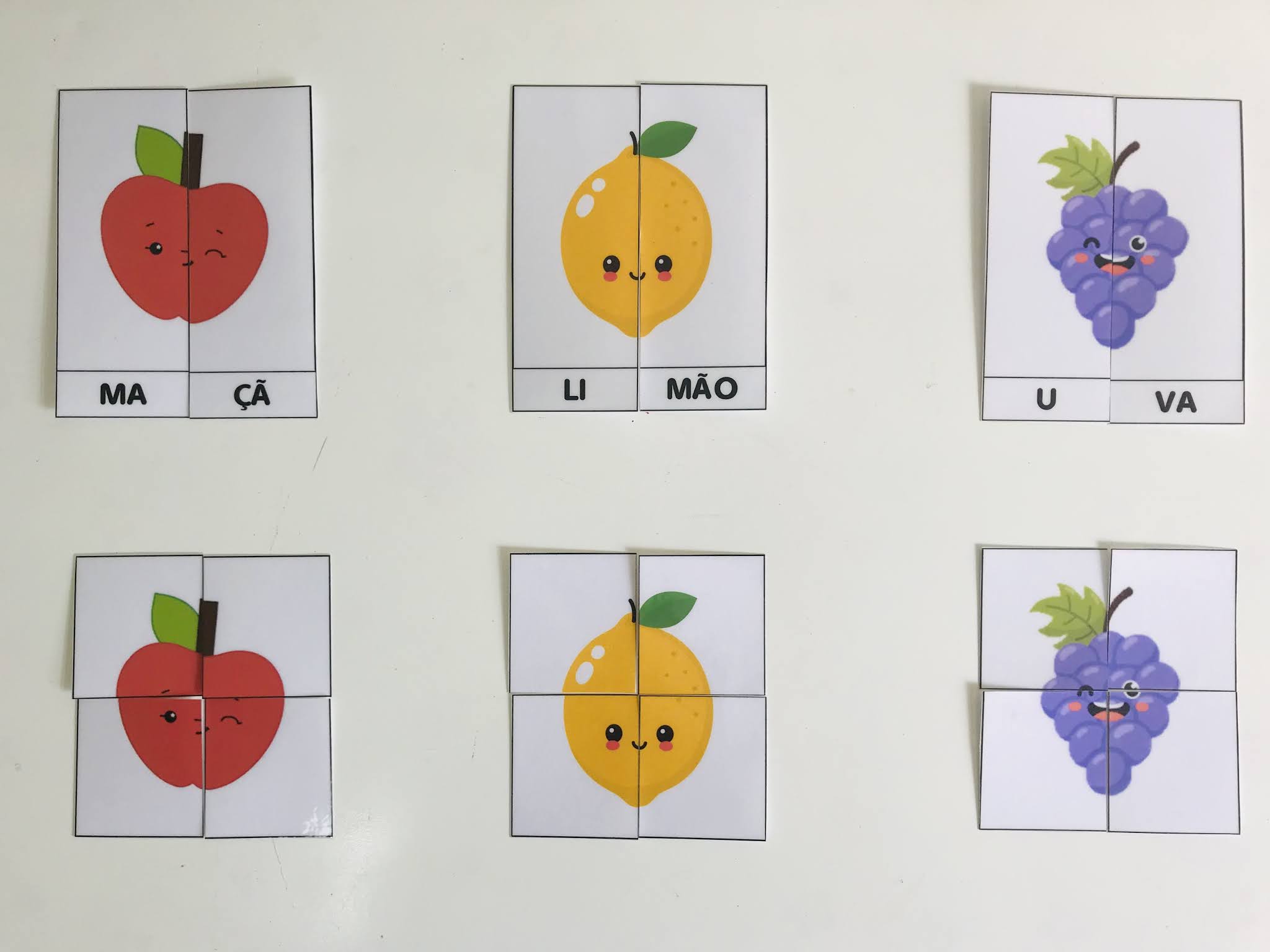 Modelo de jogo de quebra-cabeça de fotos de frutas