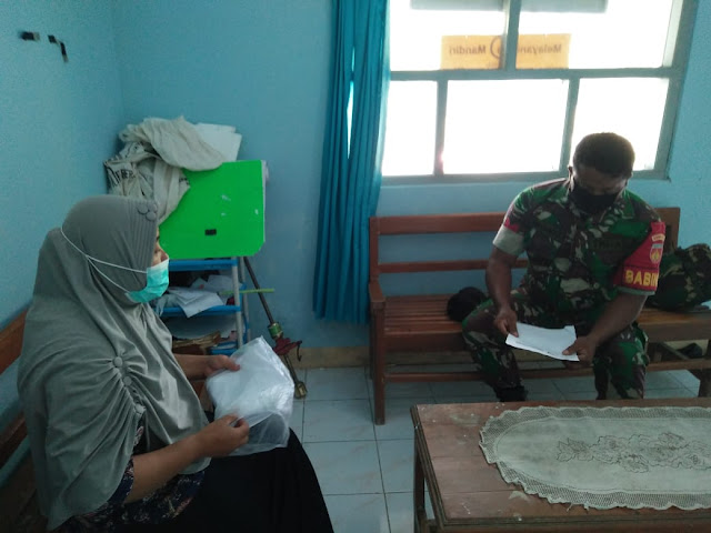 Tekan Penyebaran Corona, Babinsa Gilirejo Pantau Warga Dan Pendatang Dari Luar Daerah