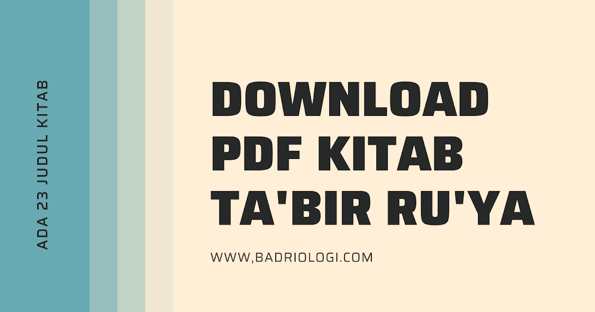 Download Pdf Puluhan Kitab Ta'bir Ru'ya (Tafsir Mimpi)