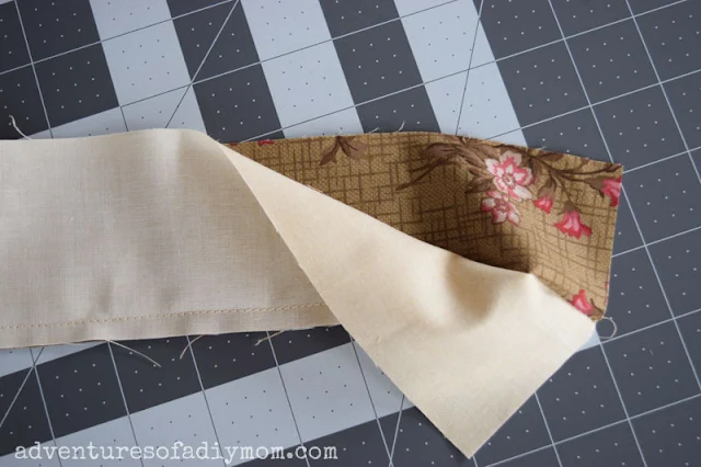 strips of fabric sewn together on the long end