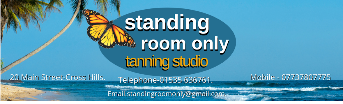 Standing room only-tanning studio.