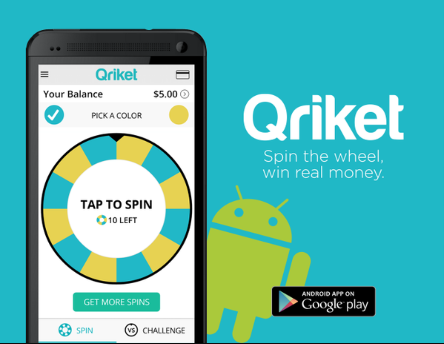 Spin Wheel and win real money. Android Spinner Picker. Qriket Hacks.