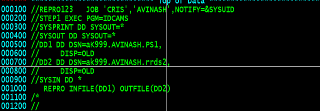 Repro Syntax MAINFRAMES....: Repro