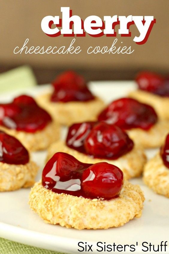 Cherry Cheesecake Cookies - Simple Delicious Desserts