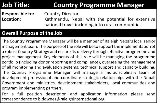 Raleigh Nepal Job Vacancy