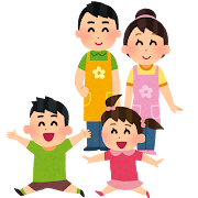 子供たちを見守る保育士のイラスト