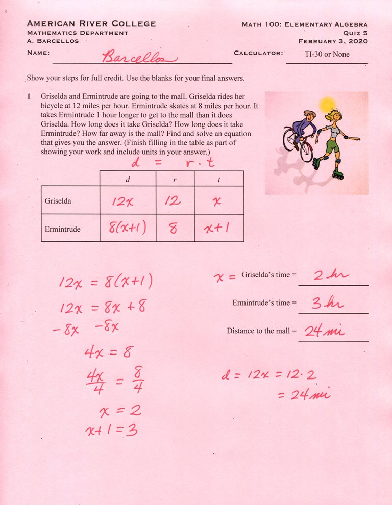 Mr B's Math Blog: Math 100 (spring 2020): Quiz solutions I