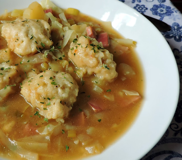 Winter Vegetable Soup with Cheese Dumplings
