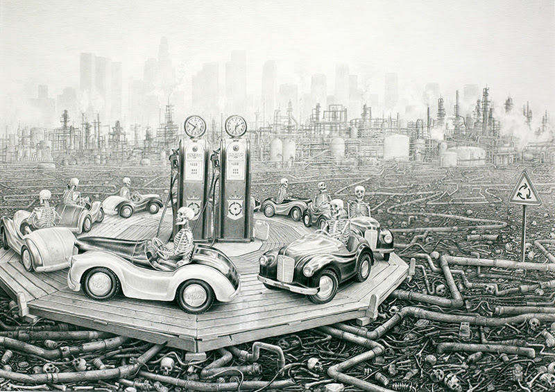 Graphite & Charcoal Drawings by Laurie Lipton.
