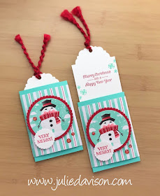 VIDEO: Simple Slide Gift Card Holder Tutorial ~ Stampin' Up! Itty Bitty Christmas + Snowman Season ~ Let It Snow Suite ~ 2019 Holiday Catalog ~ www.juliedavison.com #stampinup