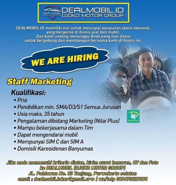 7 Lowongan Kerja Purwokerto Banyumas Terbaru Anda Nganggur Pengin Kerja Ayo Buruan Cek Disini Marchelloka Com