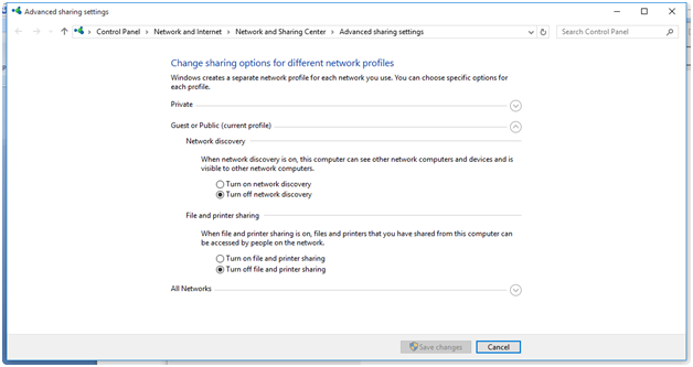 Network And Internet Options In Windows 10