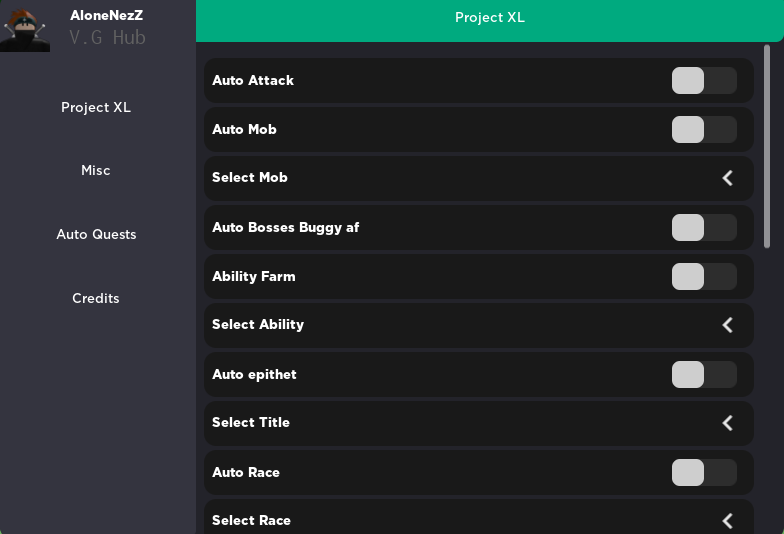 Project XL GUI New July