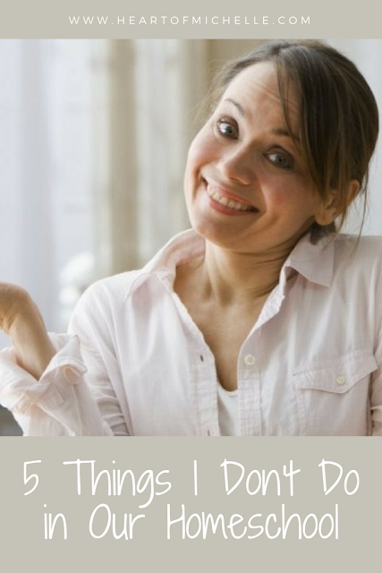 5 things I don't do in our homeschool mother shrugging and smiling