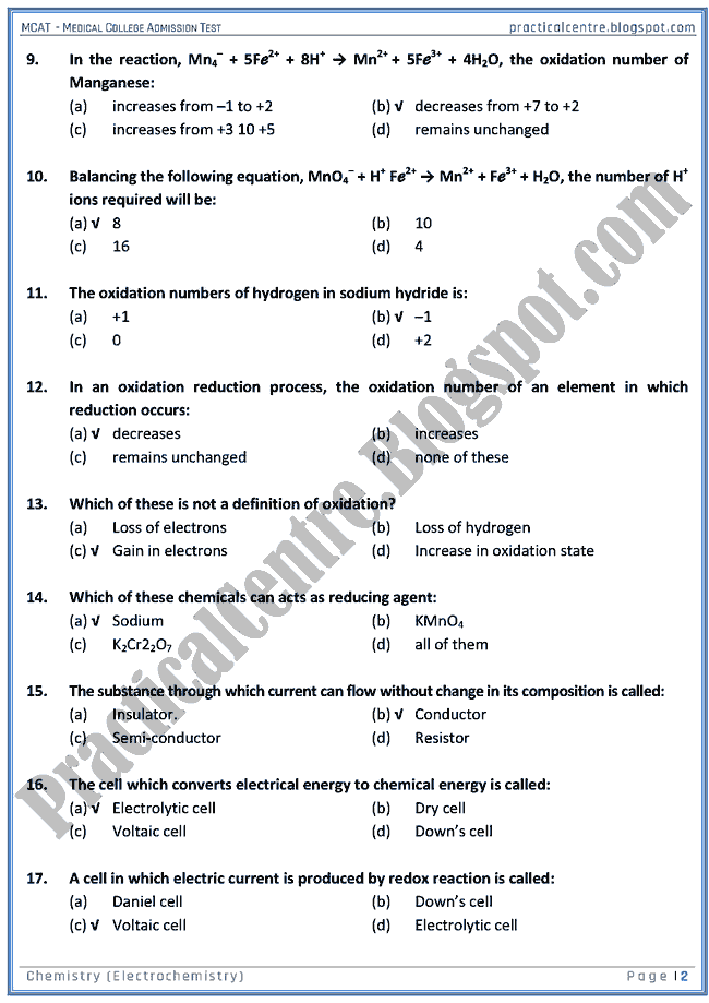 mcat-chemistry-electrochemistry-mcqs-for-medical-college-admission-test