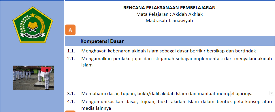 RPP 1 Lembar Akidah Akhlak Kelas 7 Semester 1 JALURPPG.ID