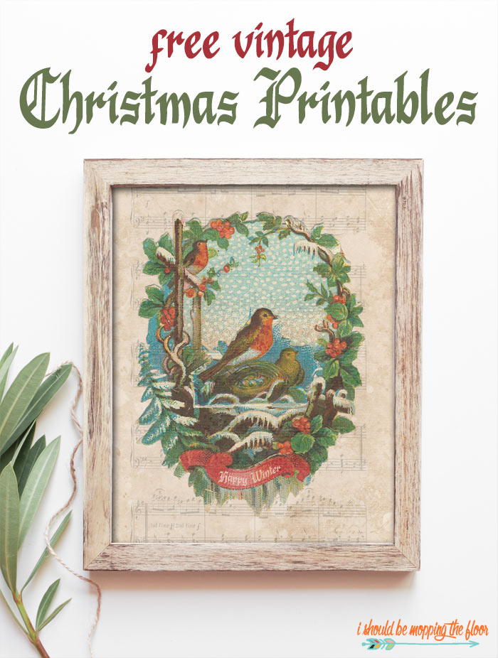 Free Vintage Christmas Printables | i should be mopping the floor