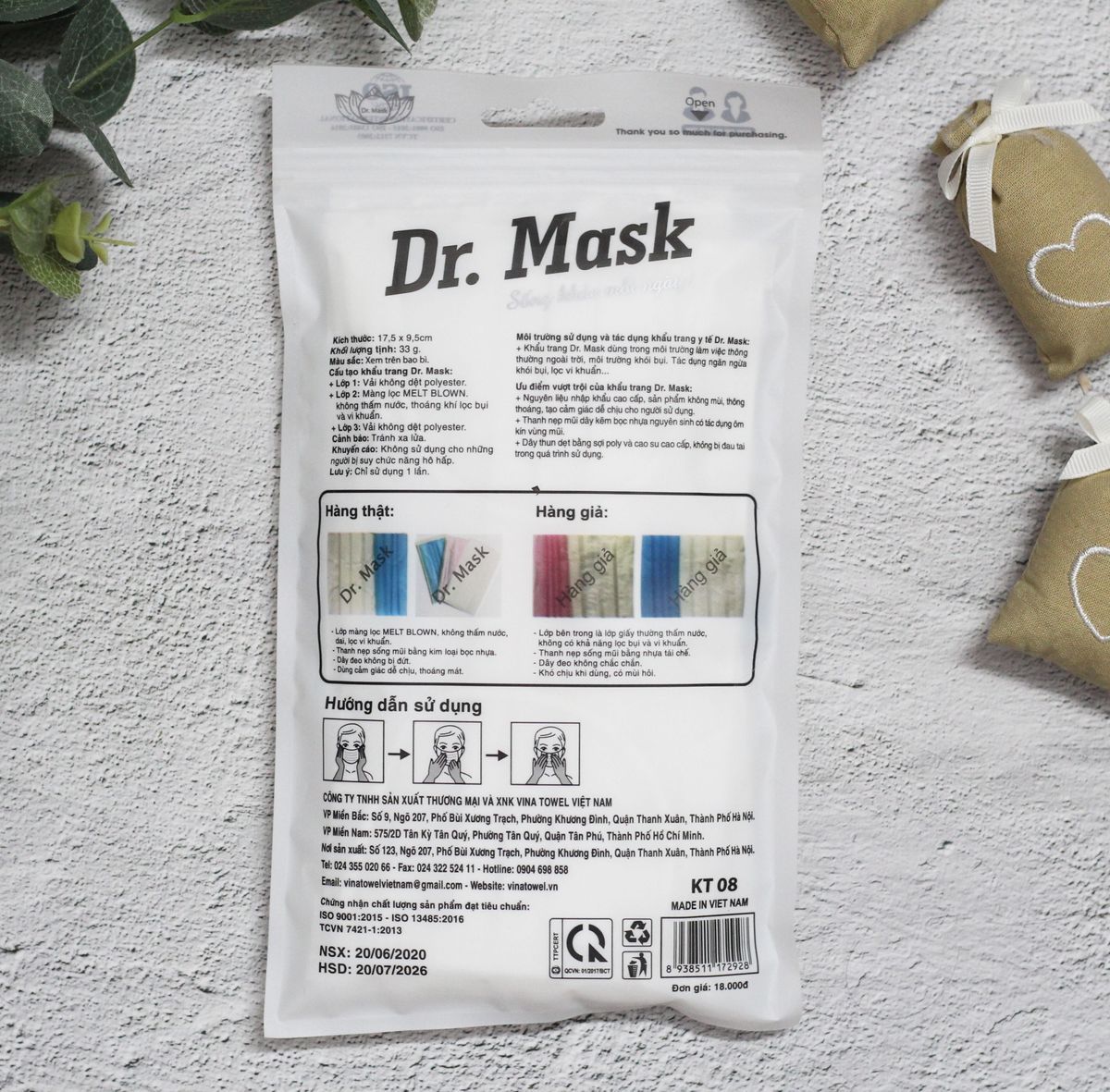 Túi 10 Khẩu Trang Y Tế 3 Lớp - Dr.Mask - 100 túi/thùng