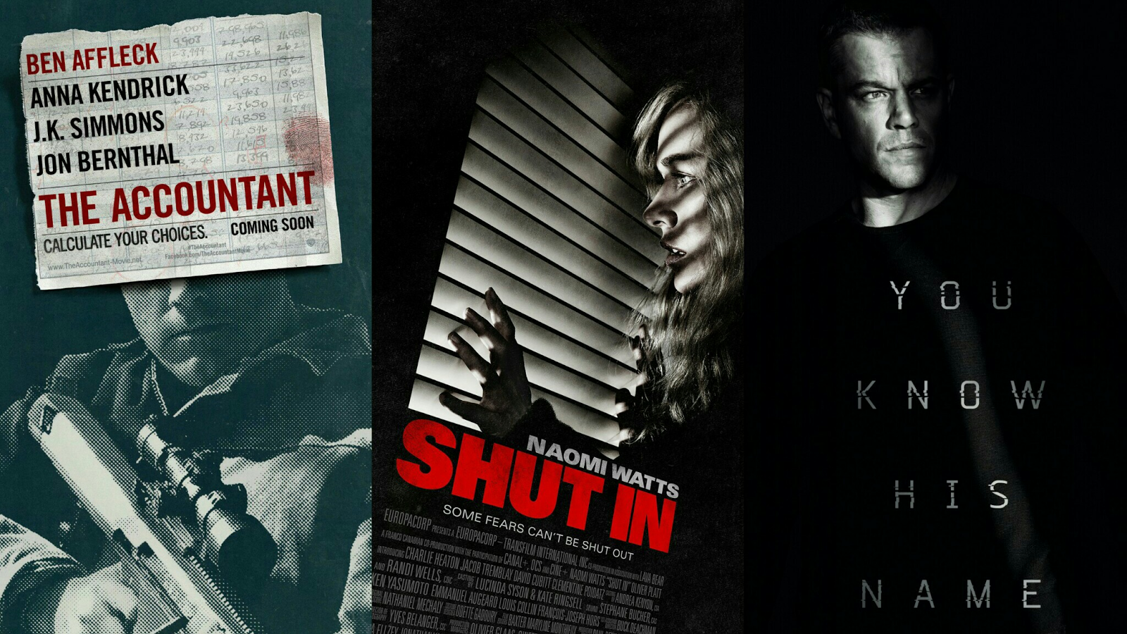 Eclectic Pop - Quick Hit Movie Reviews - The Accountant, Shut In, Jason Bourne