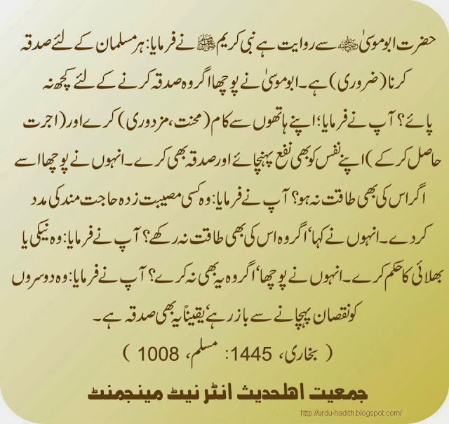 Urdu Hadith Dua and Azkaar Sadqa