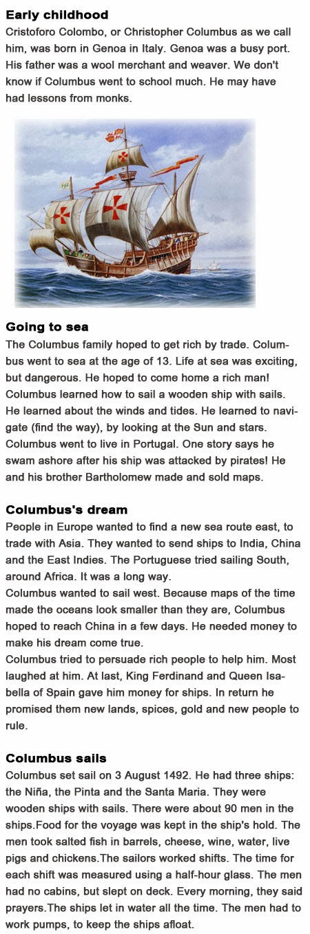 Information about Christopher Columbus for kids