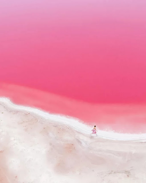 The picturesque pink lake in Australia