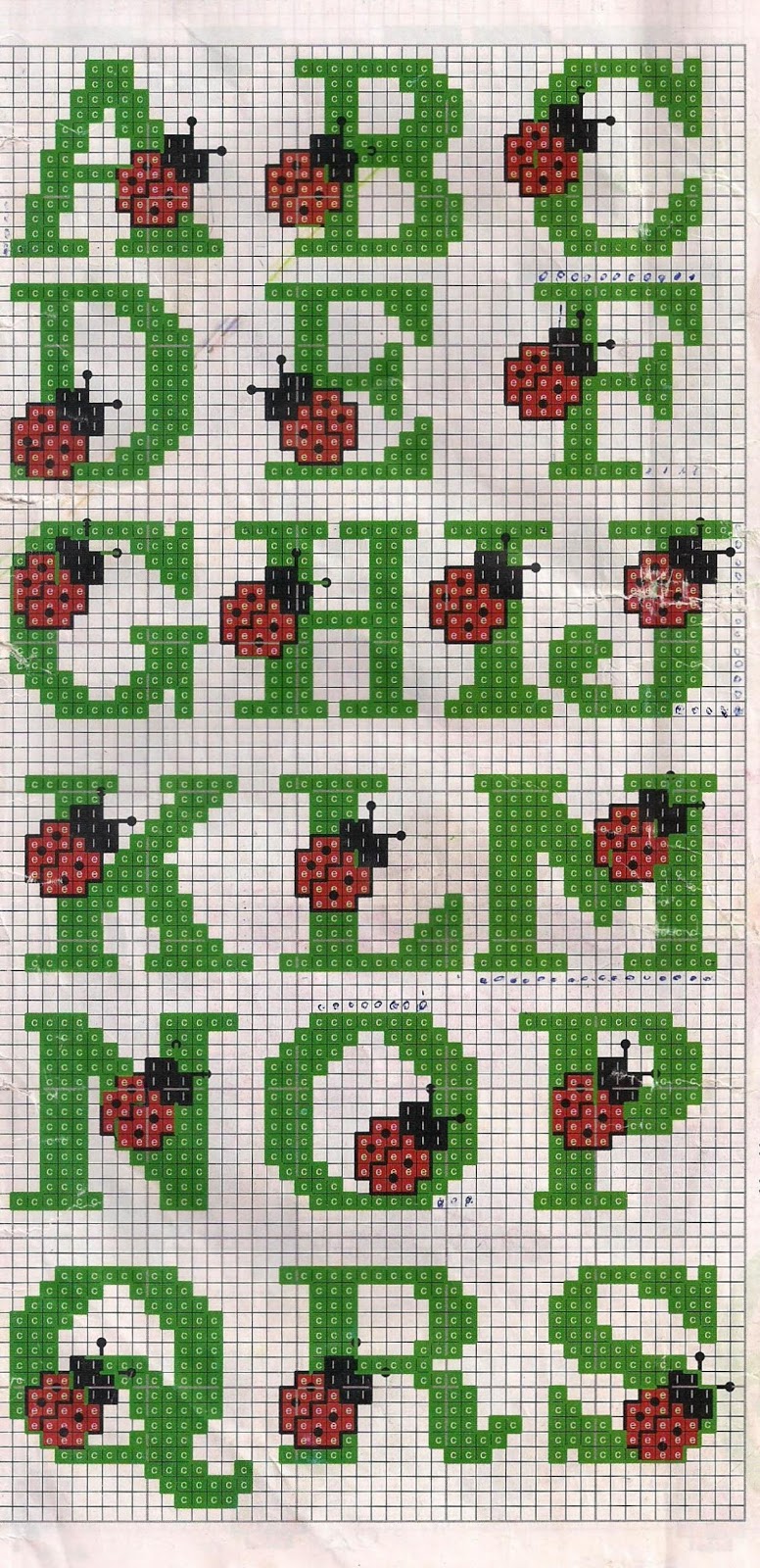 TANIA EM PONTO CRUZ : Monograma joaninha