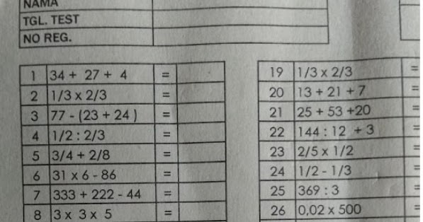 Kisi Kisi Soal Tes Perusahaan Matematika Dasar Acak Kata Persamaan Dll