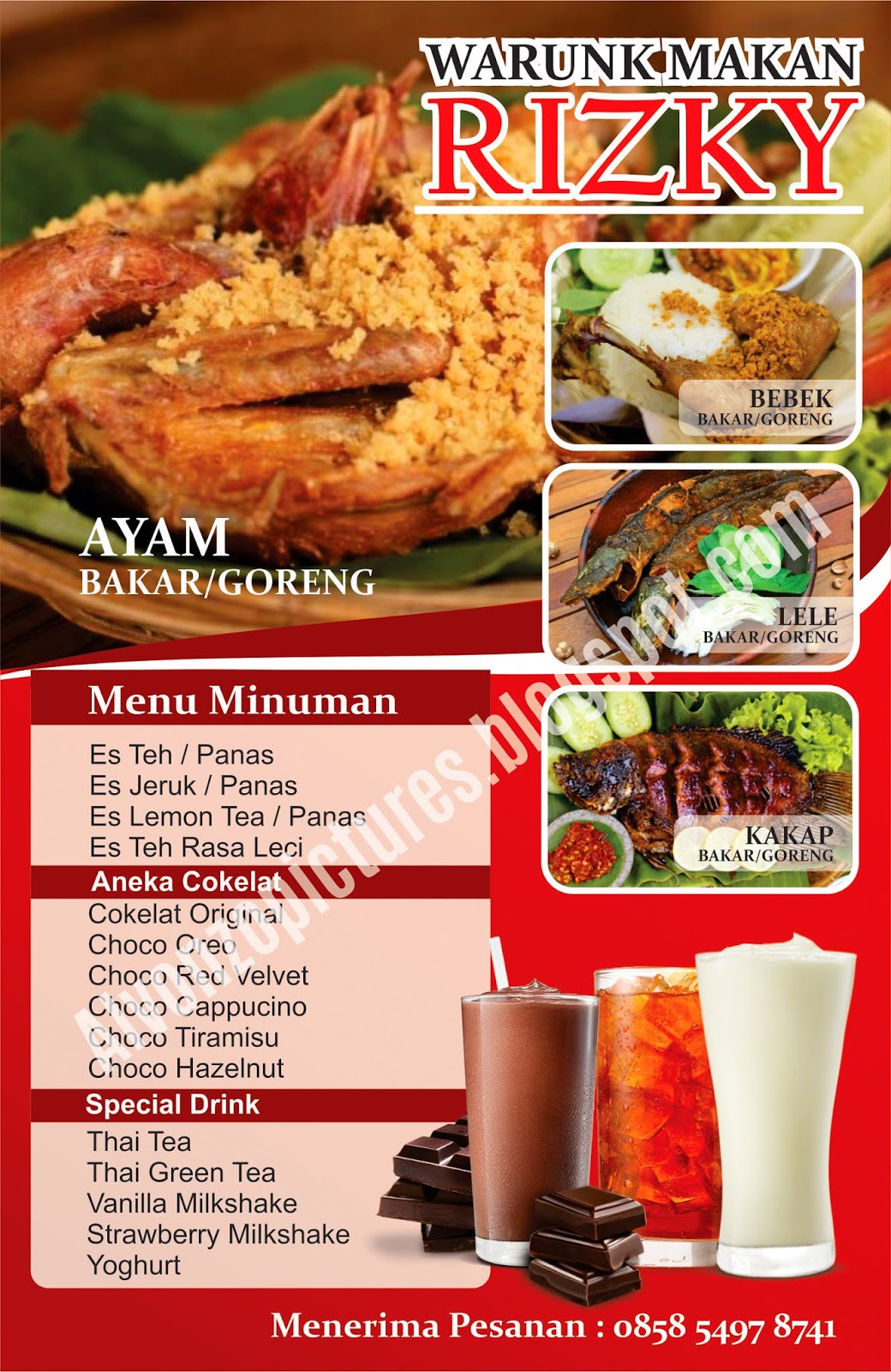 Download Desain Menu Makanan Ayam Goreng Gratis Cdr Full Edit