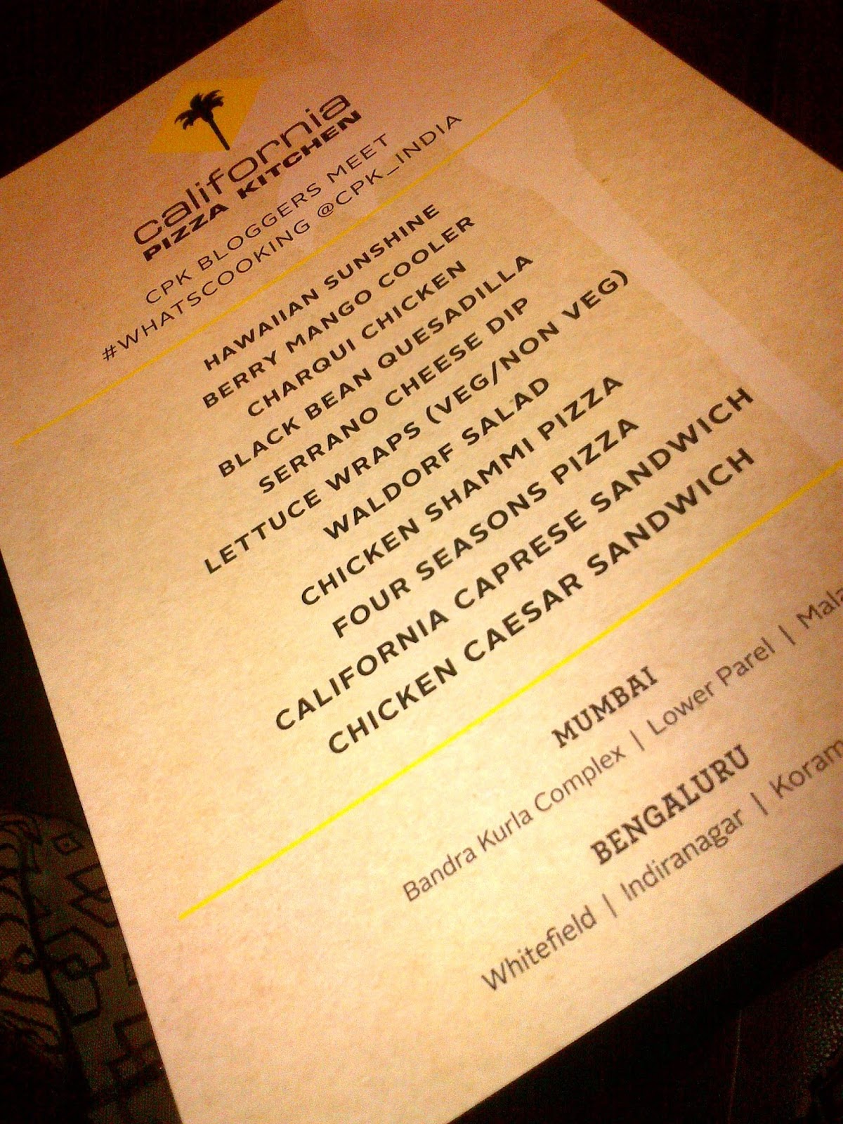 California Pizza Kitchen Andheri California Pizza Kitchen Andheri