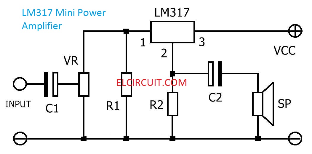 LM317 Mini Power Amplifier Circuit Electronic Circuit