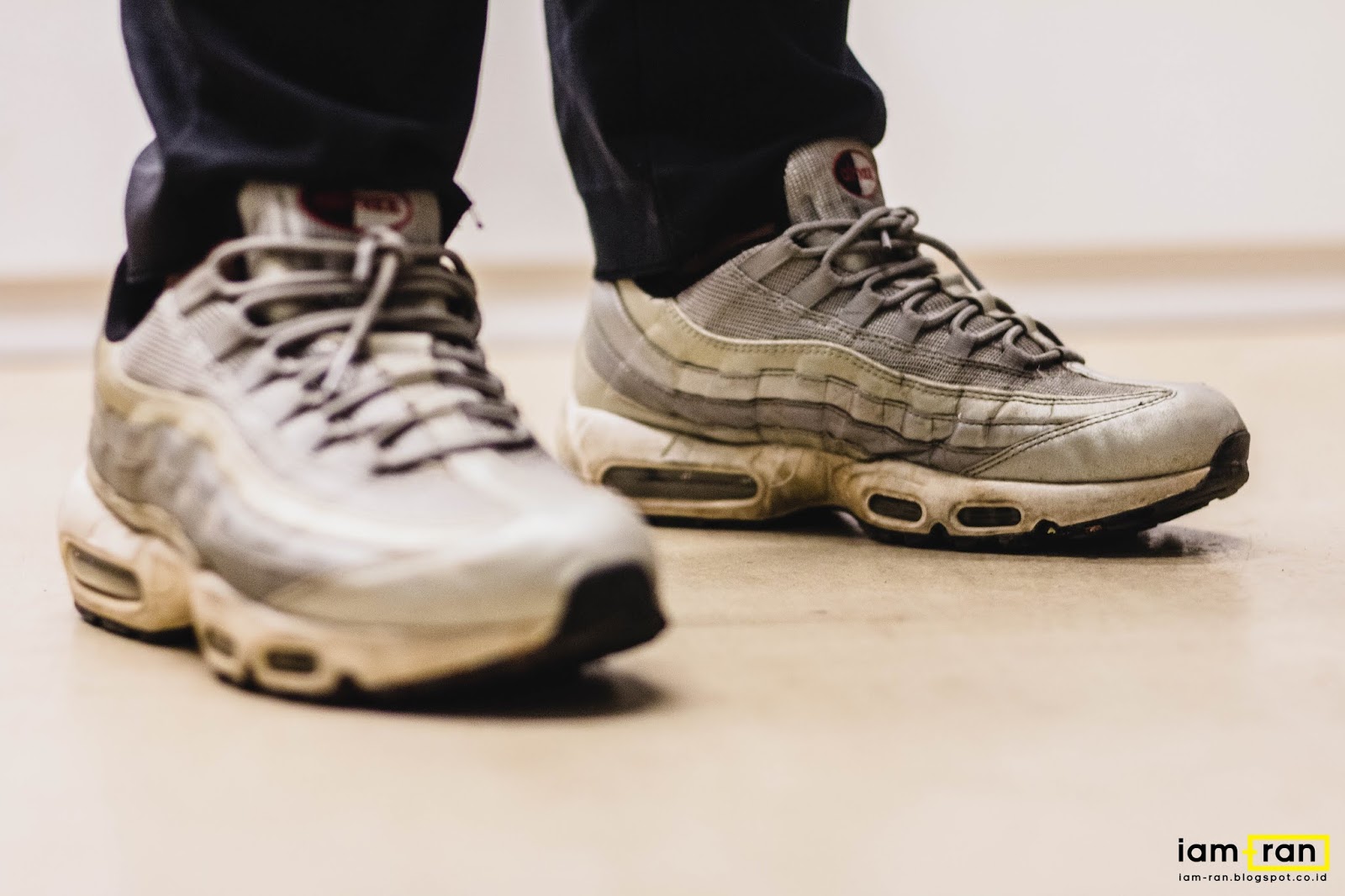 air max 95 silver bullet on feet