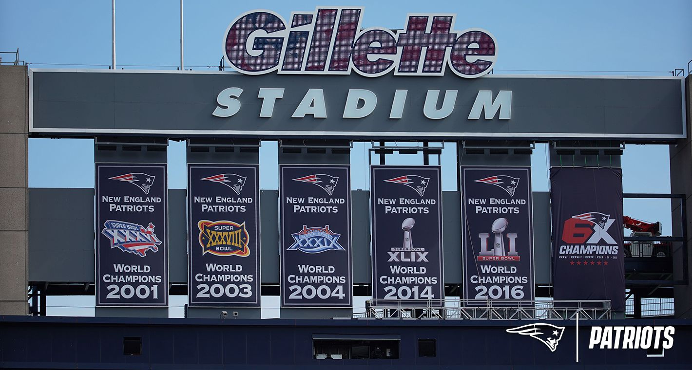 Gillette Stadium is prepped to unveil team’s sixth Super Bowl banner