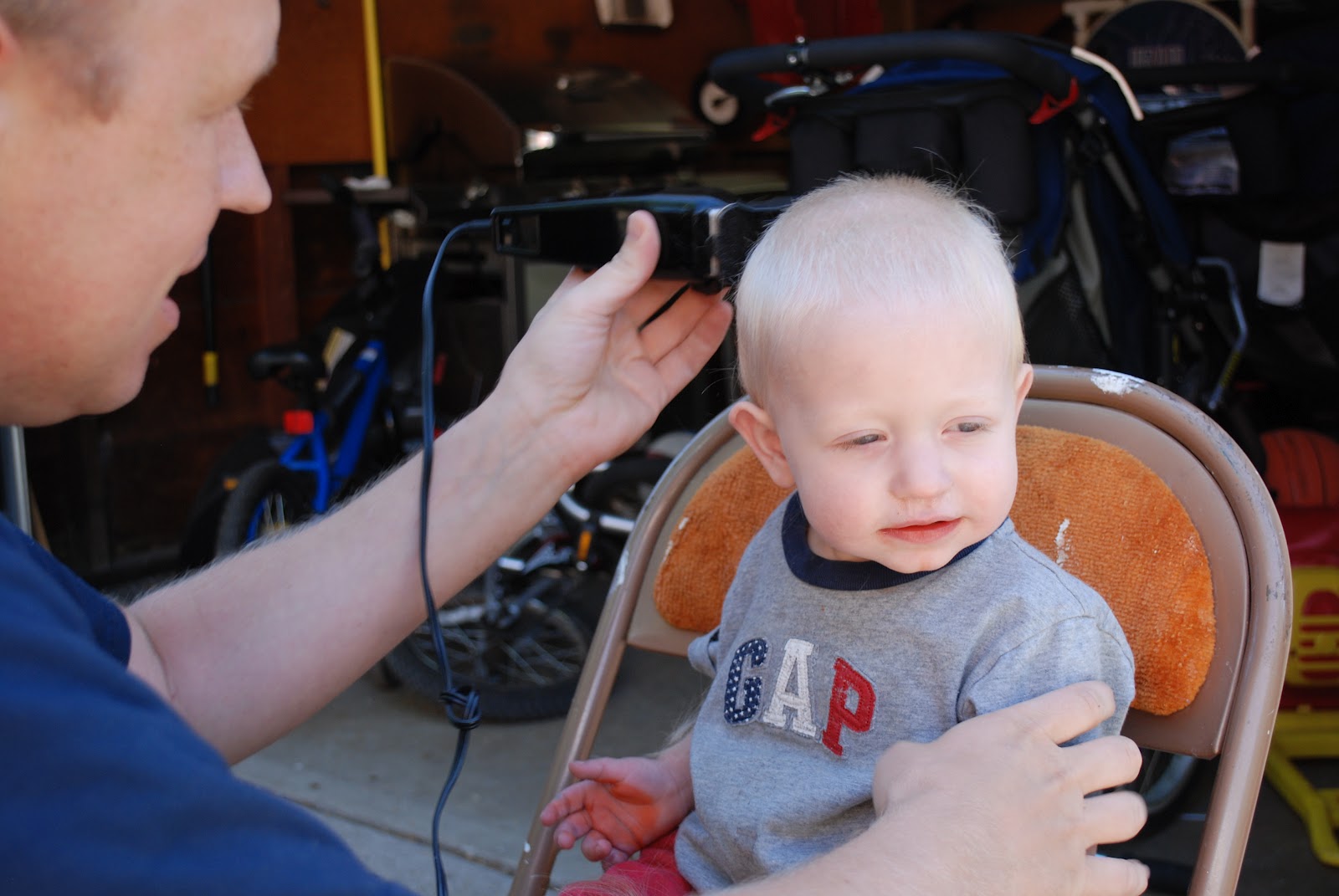 Four Boys and a Girl: Andrew's first buzz cut