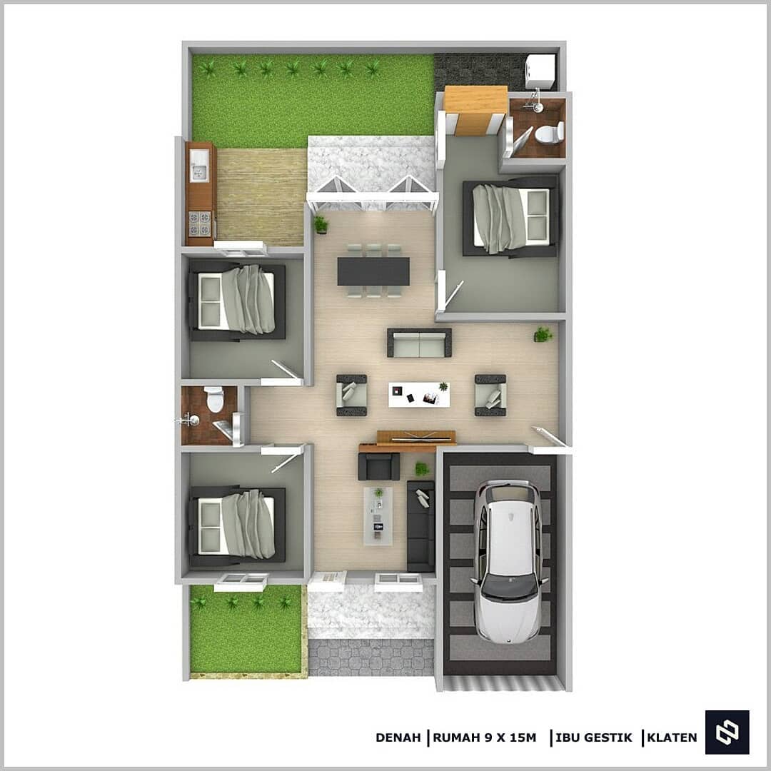 Kumpulan Denah Rumah 3 Kamar Terbaru Untuk Rumah Minimalis Modern Homeshabbycom Design Home Plans