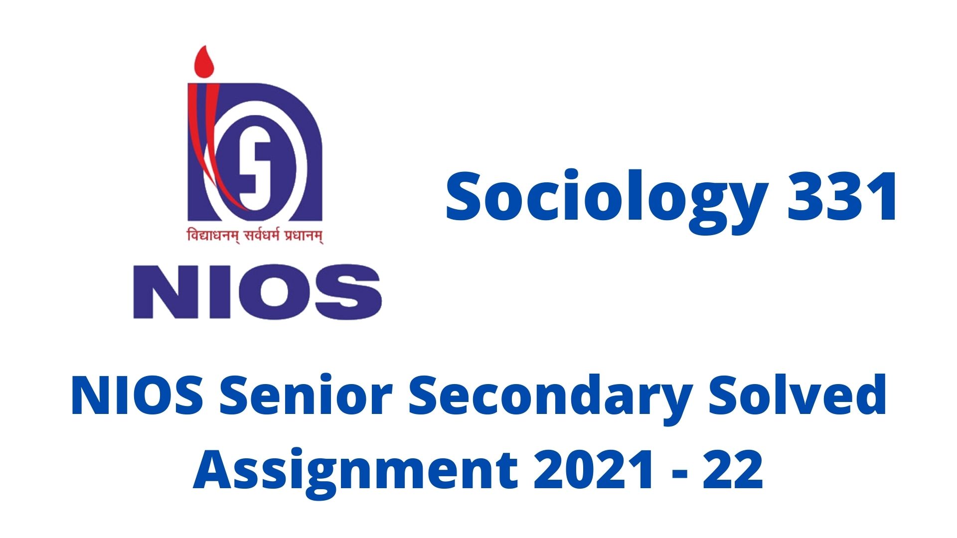 nios sociology assignment