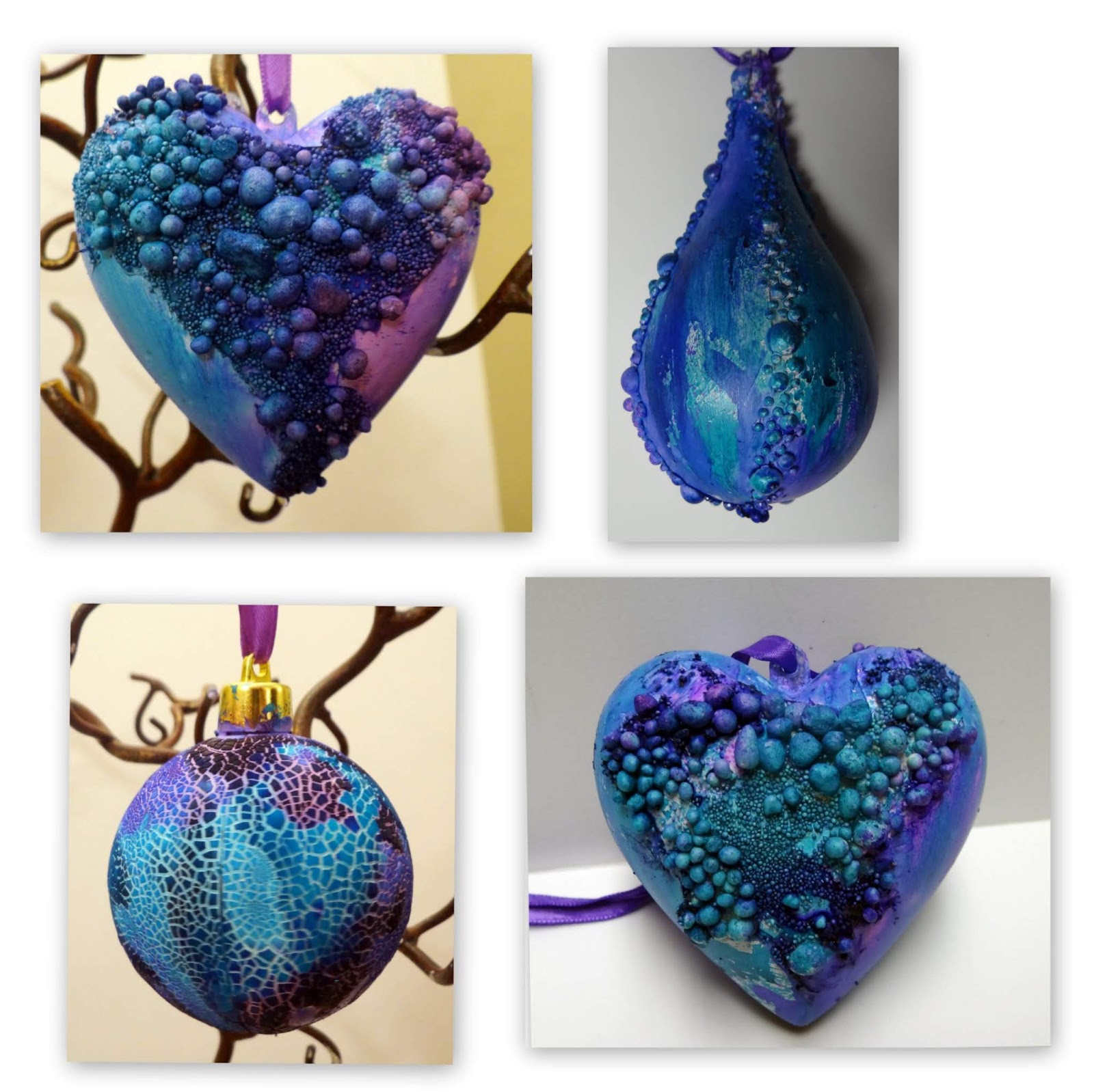 In Search of My Creative Side Mixed Media Christmas Ornaments