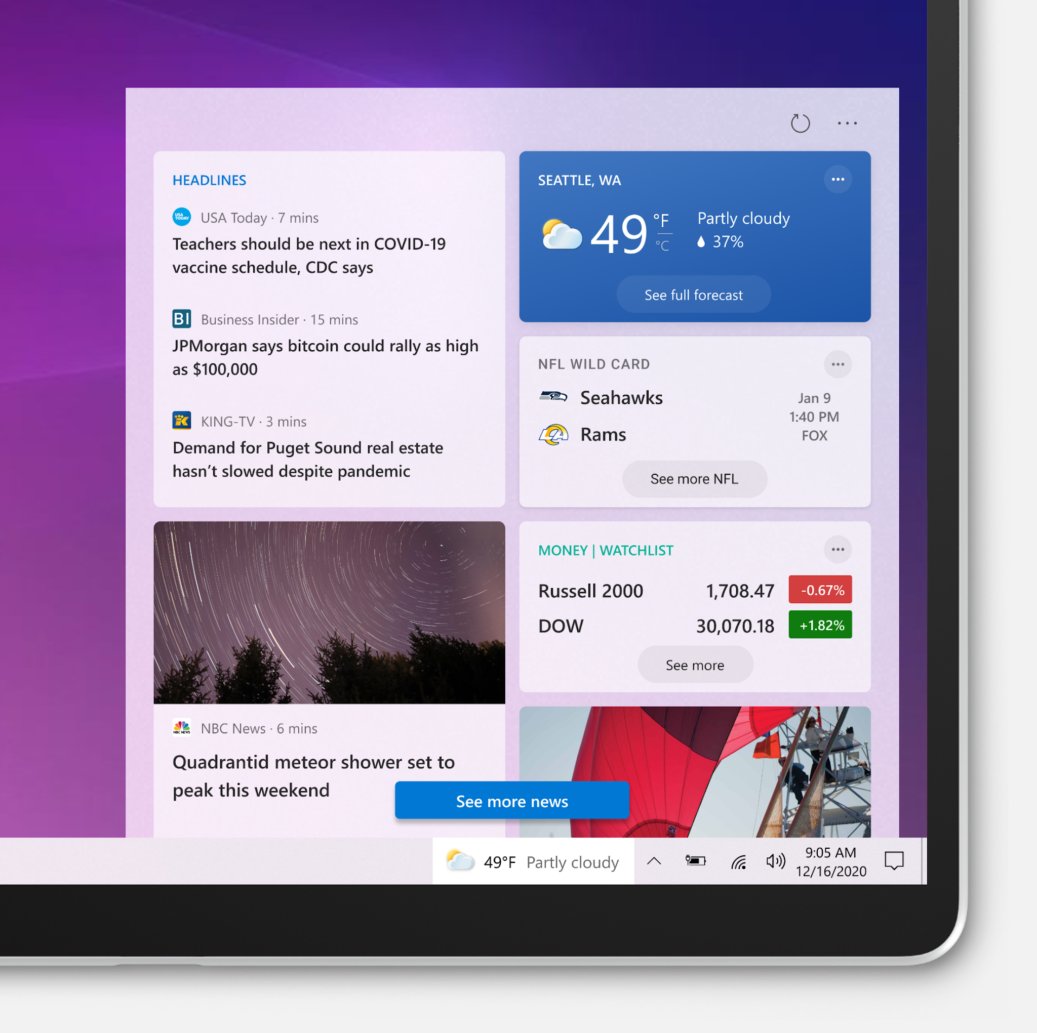 Windows 10 mostra meteo e notizie sulla Barra delle applicazioni