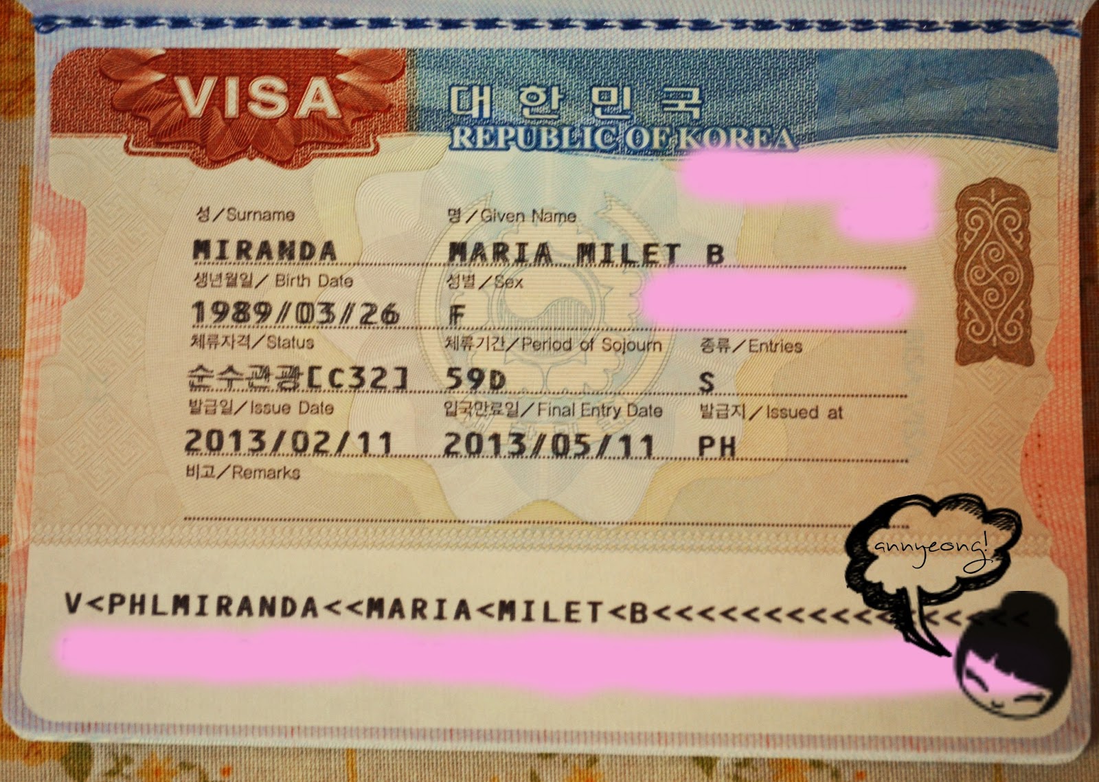 7 visa. Фото на визу Корея. Корейская виза. Корейская виза для россиян. Как выглядит виза в Корею.