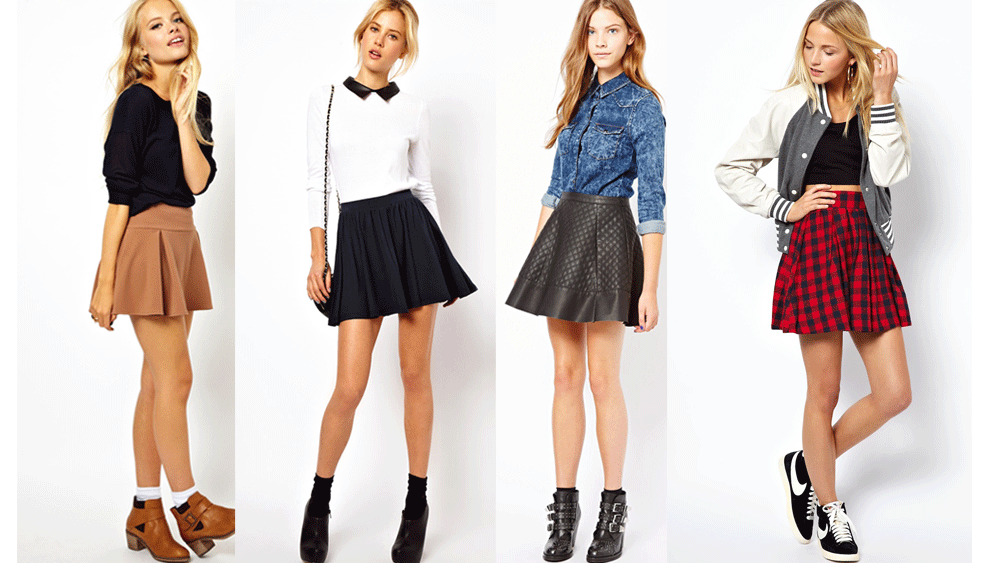 Combinar Falda Skater Falda Circular Negra Con Botines Falda Midi