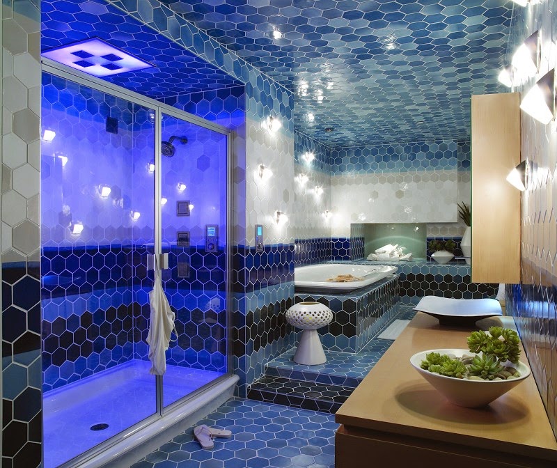 10 Baños modernos en color azul - Colores en Casa