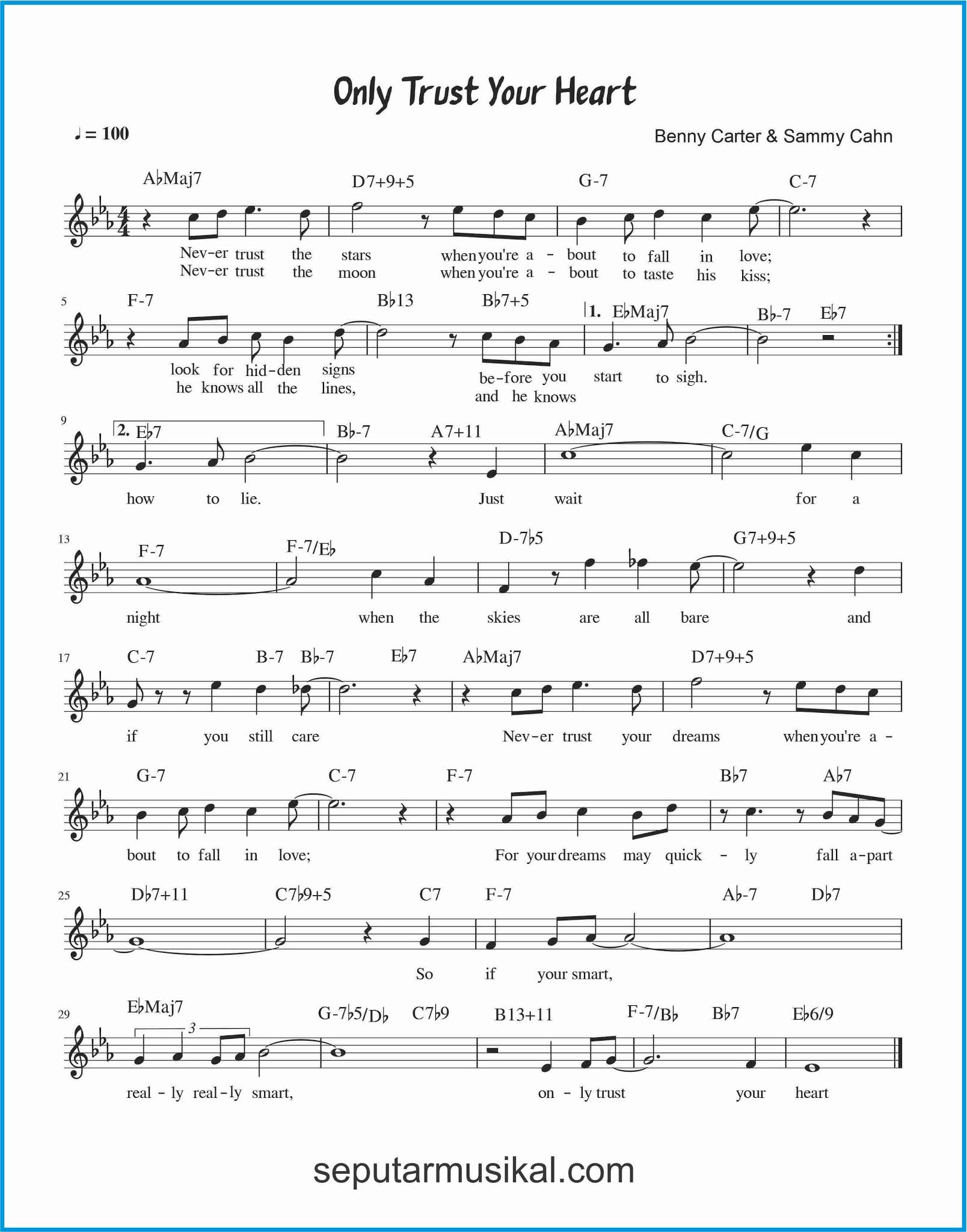 Chord Lagu Only Trust Your Heart SEPUTAR MUSIK